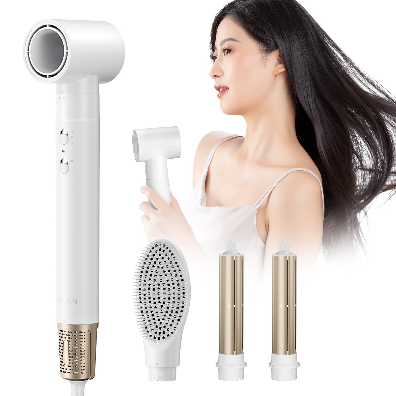 Amazon | 【美人百花掲載】ANLAN カールドライヤー ダブルケア