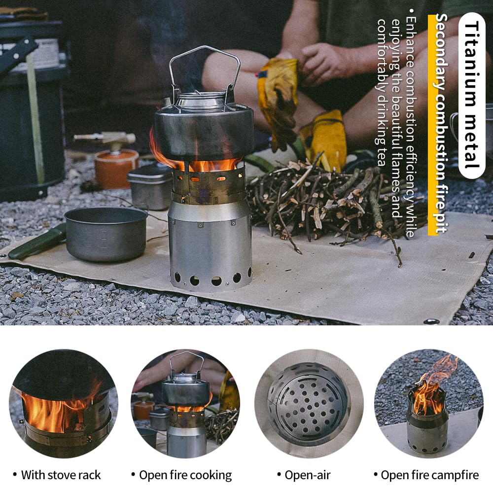 Soomloom Titanium Camp Stove S Secondary Combustion Fire Pit SOLO