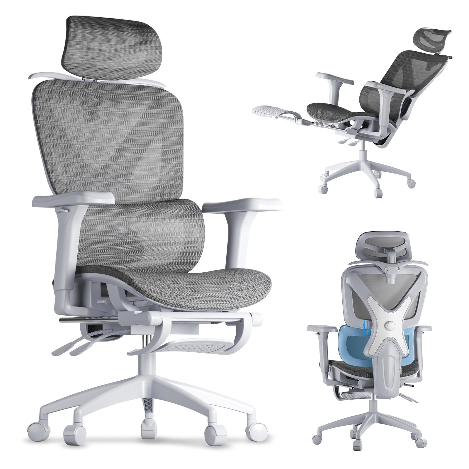 Amazon.co.jp: DEULUKO オフィスチェア メッシュ 人間工学 椅子 疲れ