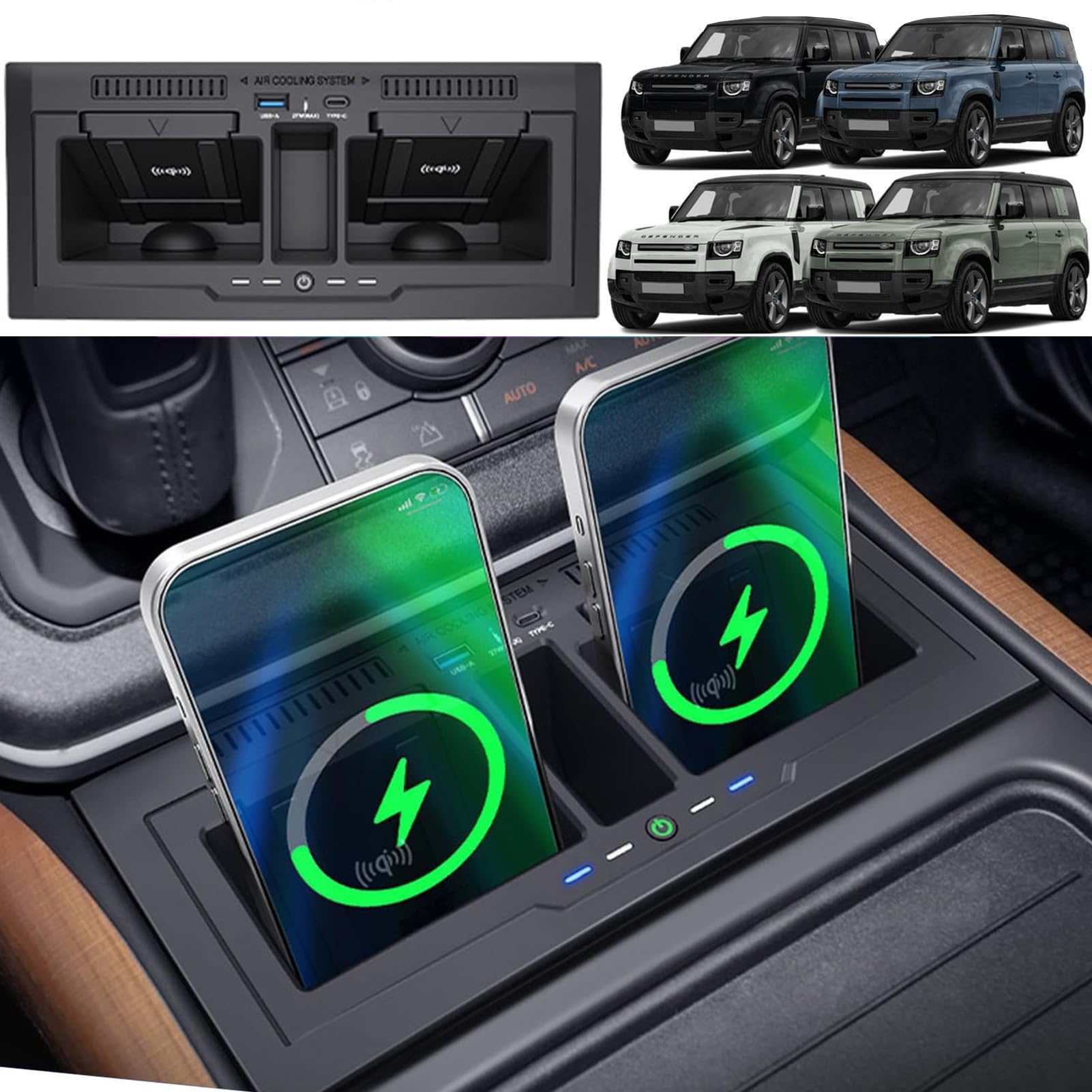 Amazon.co.jp: 車用ワイヤレス充電器 ランドローバー ディフェンダー