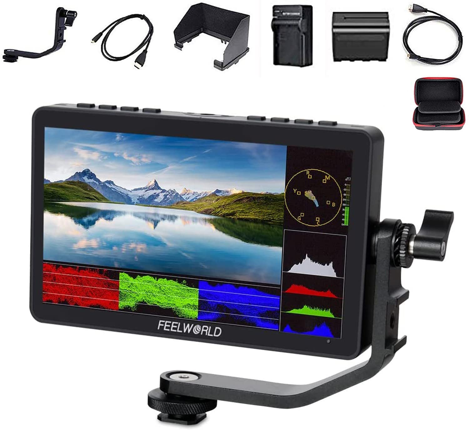 Amazon | FEELWORLD F5 Pro V4 + バッテリー + キャリー ケース キット