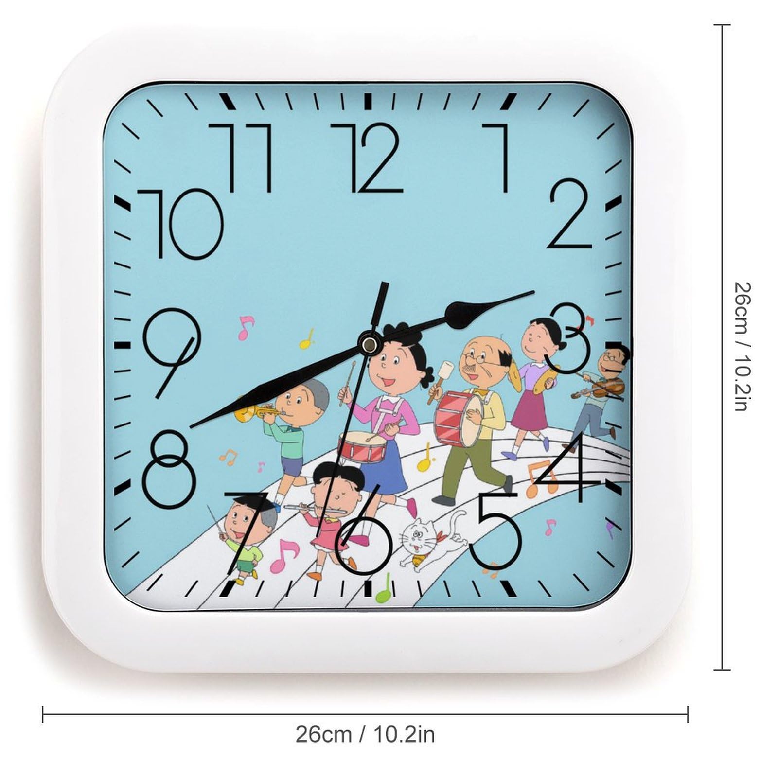 Amazon.co.jp: サザエさん掛け時計 静音 連続秒針 壁掛け時計 掛時計