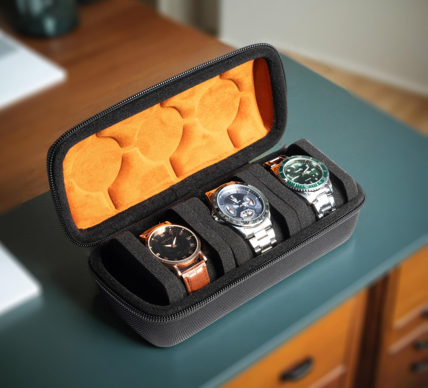 Amazon.co.jp: 3本収納腕時計ケース、腕時計収納バッグ、旅行用腕時計