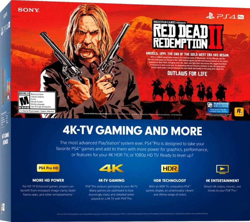 Amazon.com: New Sony PlayStation 4 Pro 1TB Red Dead Redemption 2