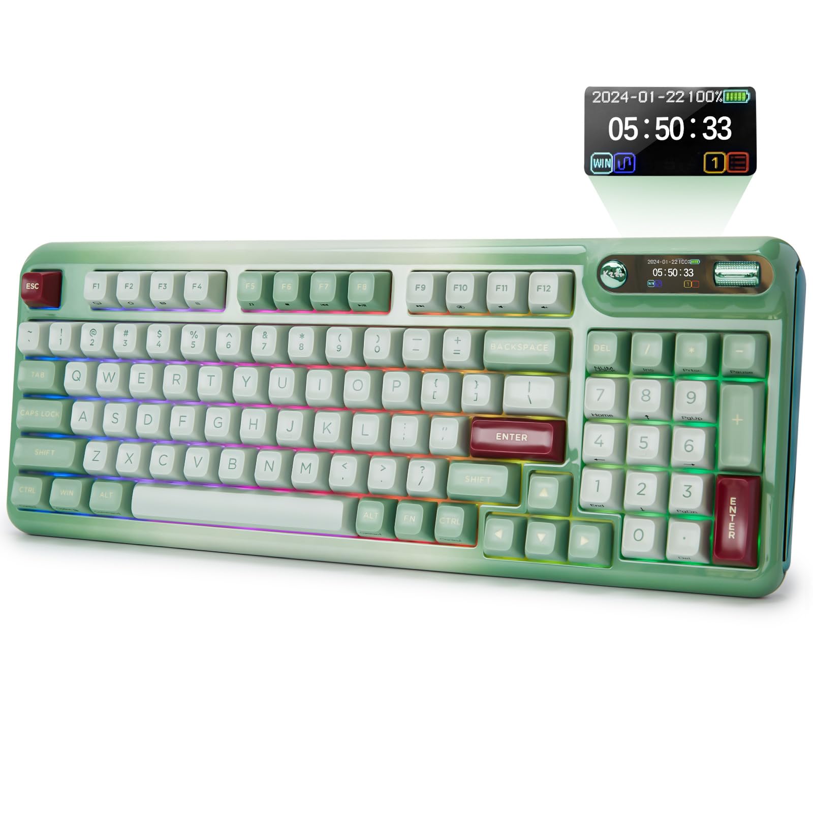 Amazon | KZZI Z98 ワイヤレスゲーミングキーボード OLED スマート