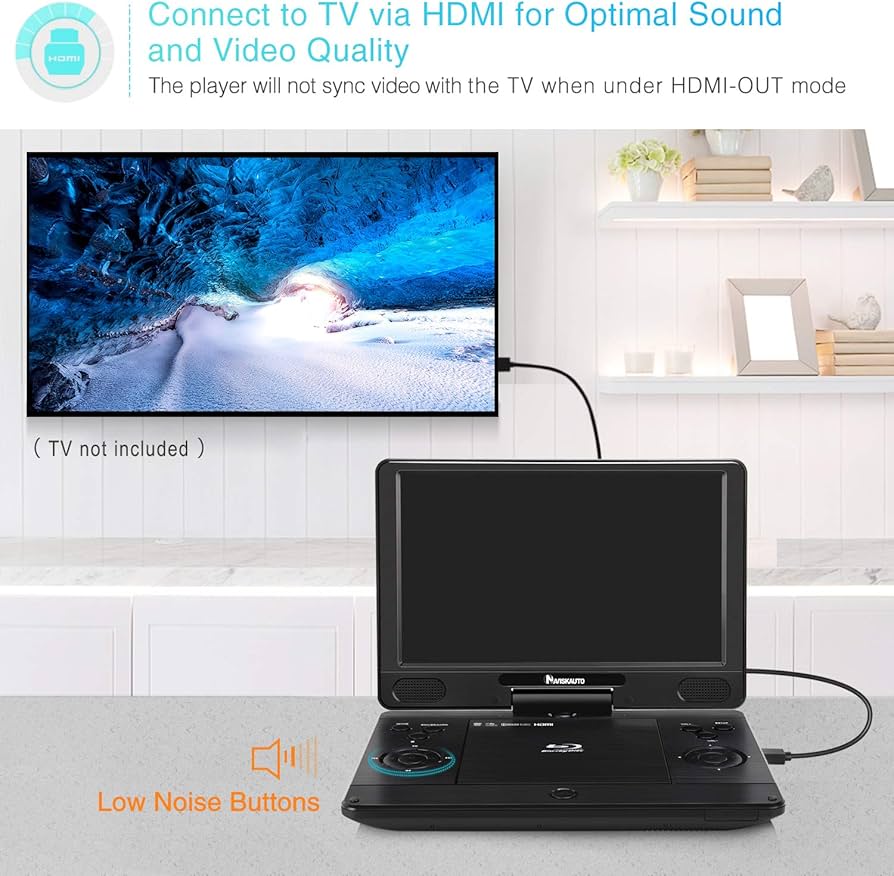 Amazon.co.jp: NAVISKAUTO 12インチ ポータブルブルーレイDVD