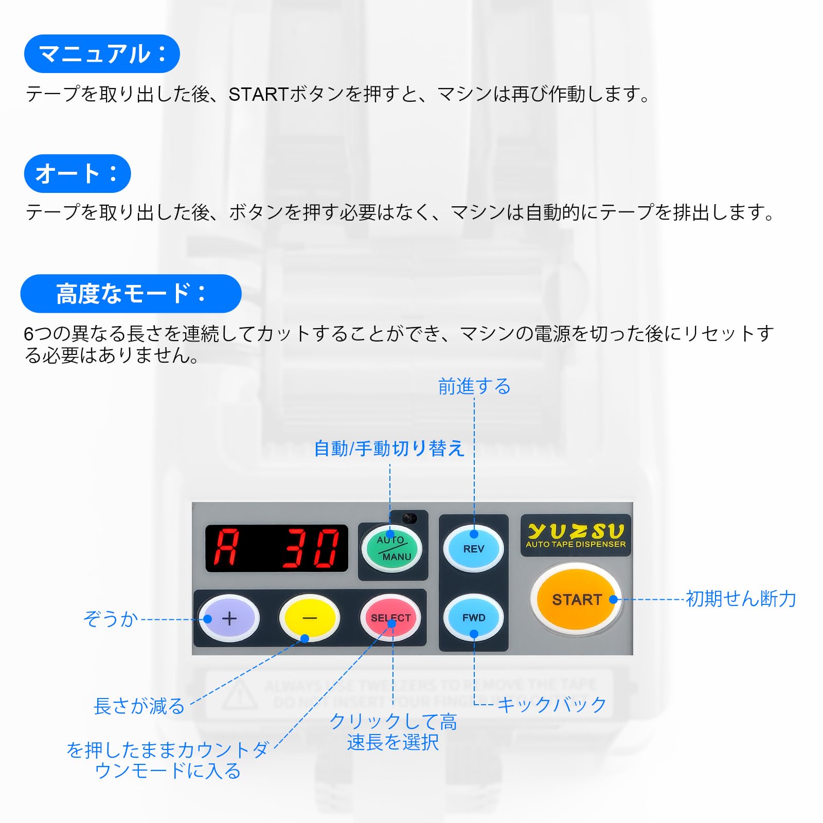 Amazon.co.jp: YUZSU 電動テープカッター 電動 オート テープカッター