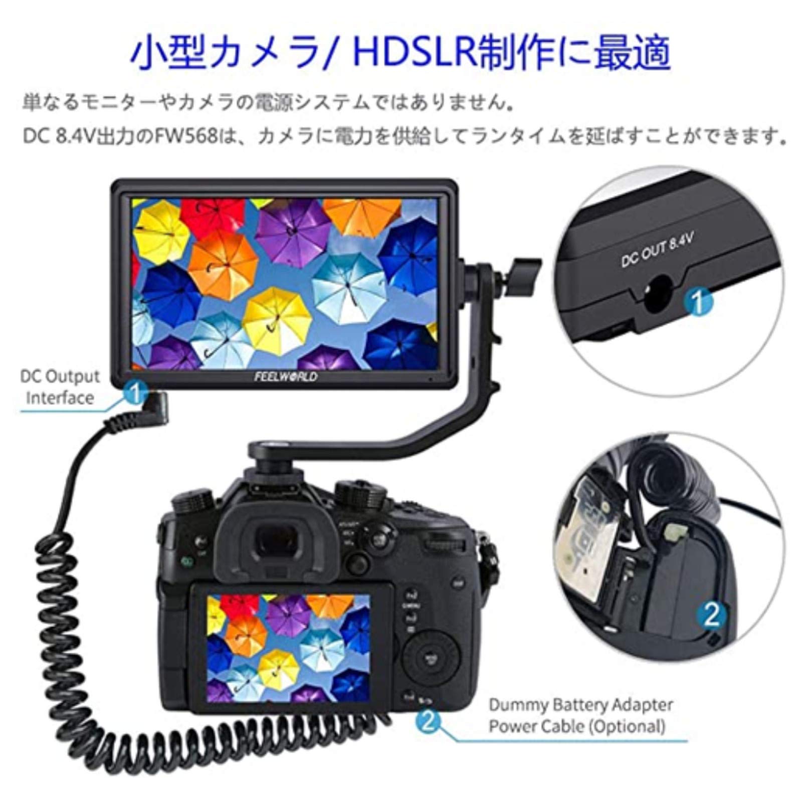 Amazon.co.jp: Feelworld FW568 カメラ用モニター 5.5インチIPS 超薄型
