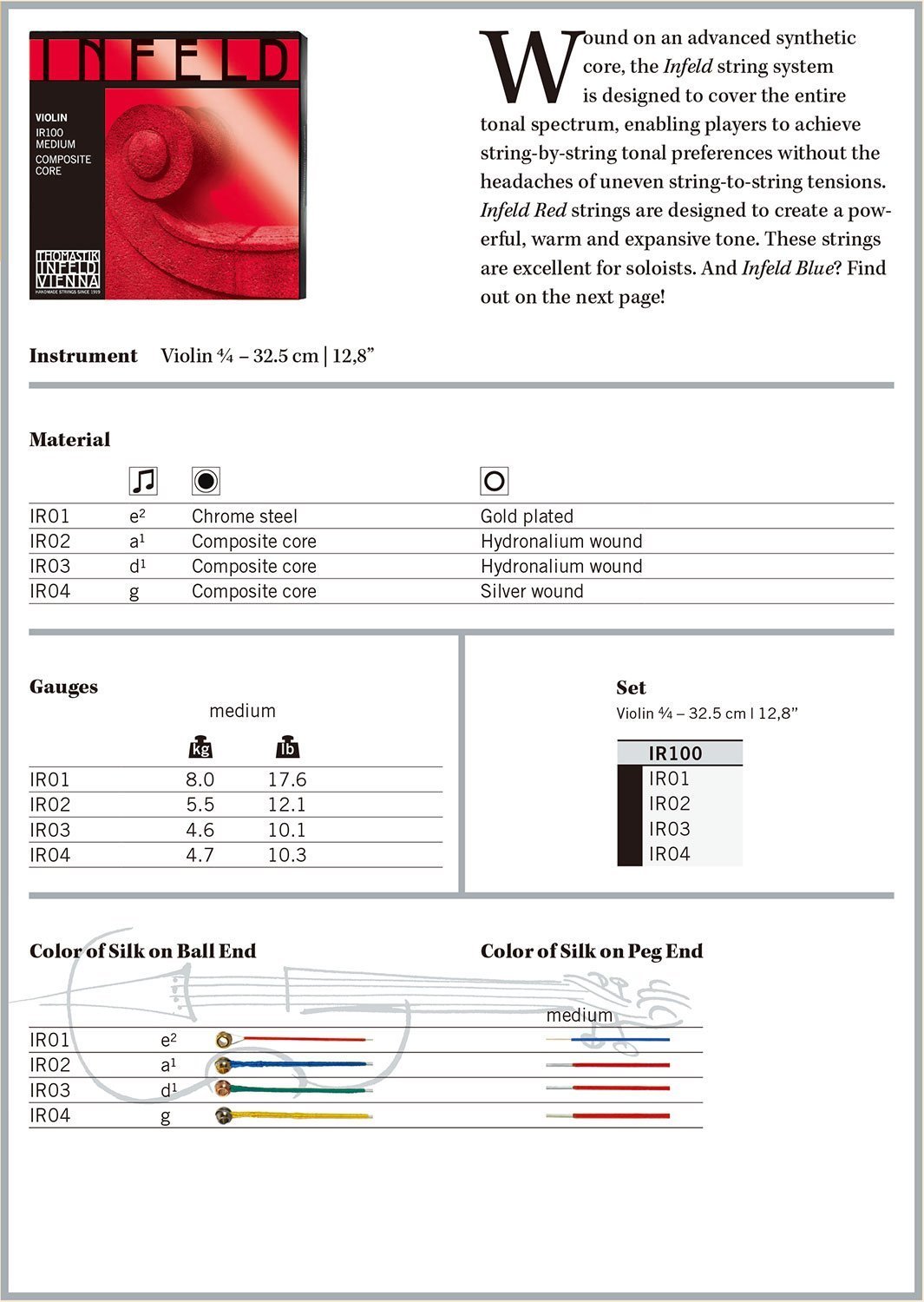 Amazon.co.jp: THOMASTIK INFELD RED 4/4バイオリン弦 A・D・Gセット