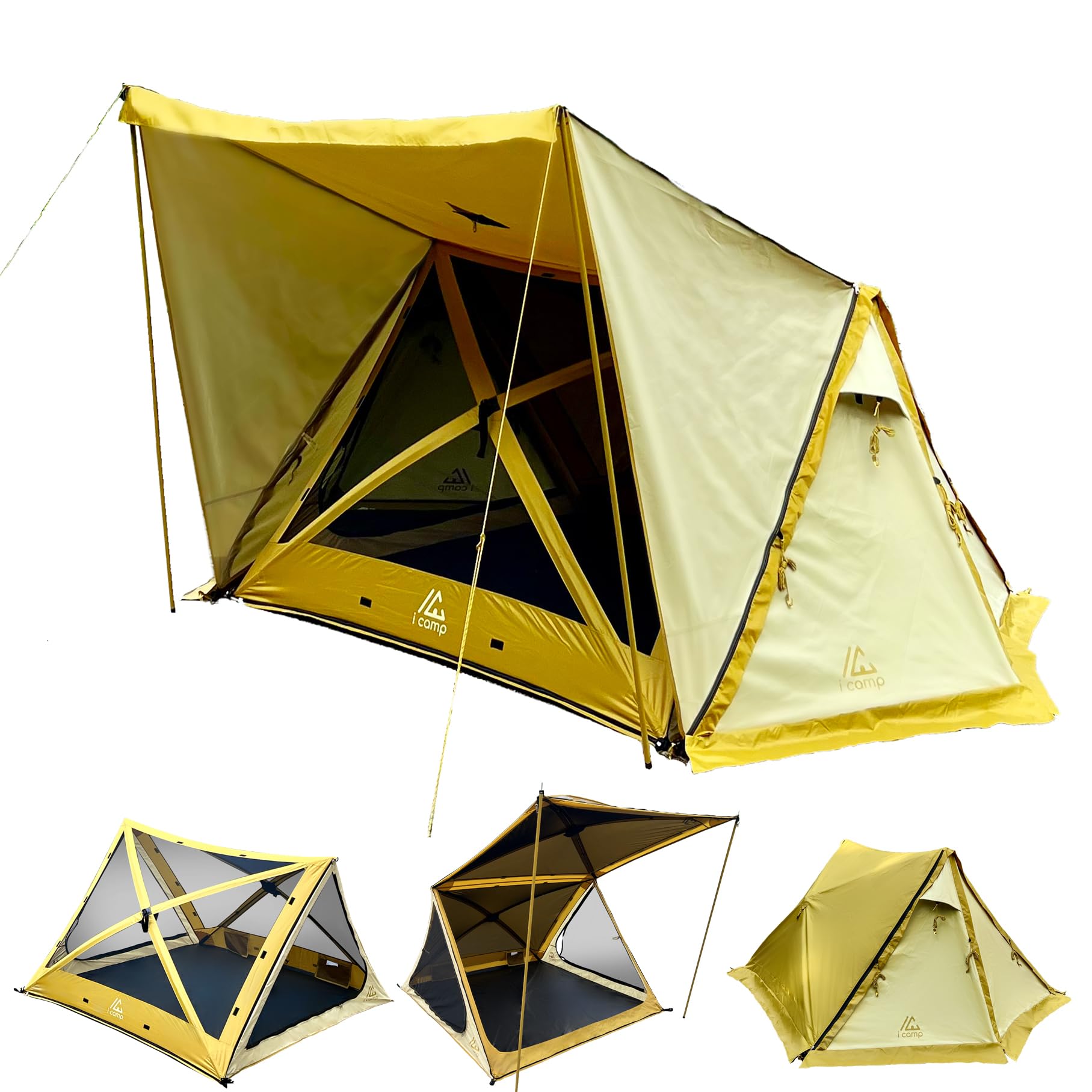 Amazon.co.jp: icamp ラクバイン 超早 簡単設営 テント 2～3人用 前