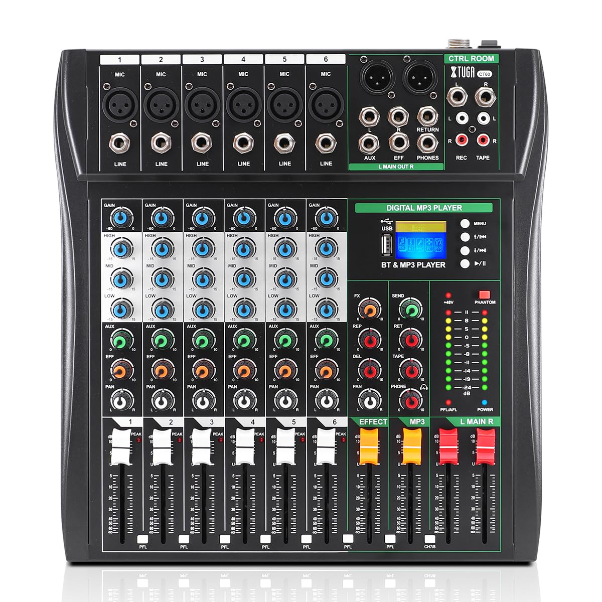 Amazon | XTUGA CT60 6チャンネルオーディオミキサーポータブルミニ