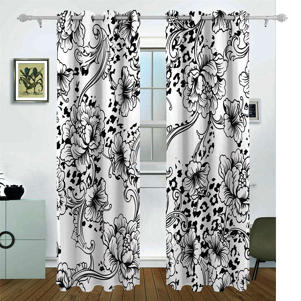 Amazon｜SAIAOS 遮光カーテン 2枚セット バロック様式の装飾が施された