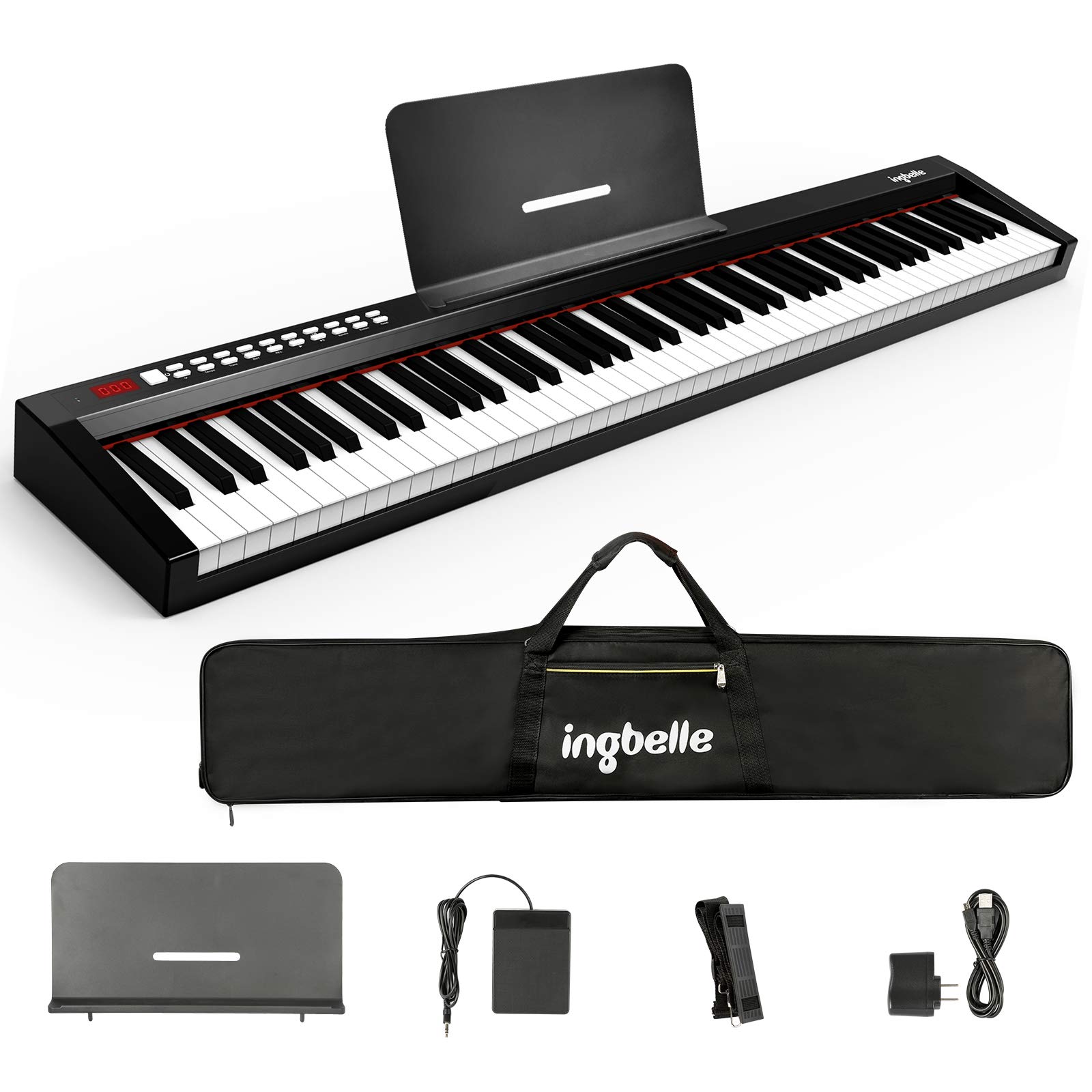 Amazon | Ingbelle 電子ピアノ 88鍵盤 midiキーボード ピアノ 充電式
