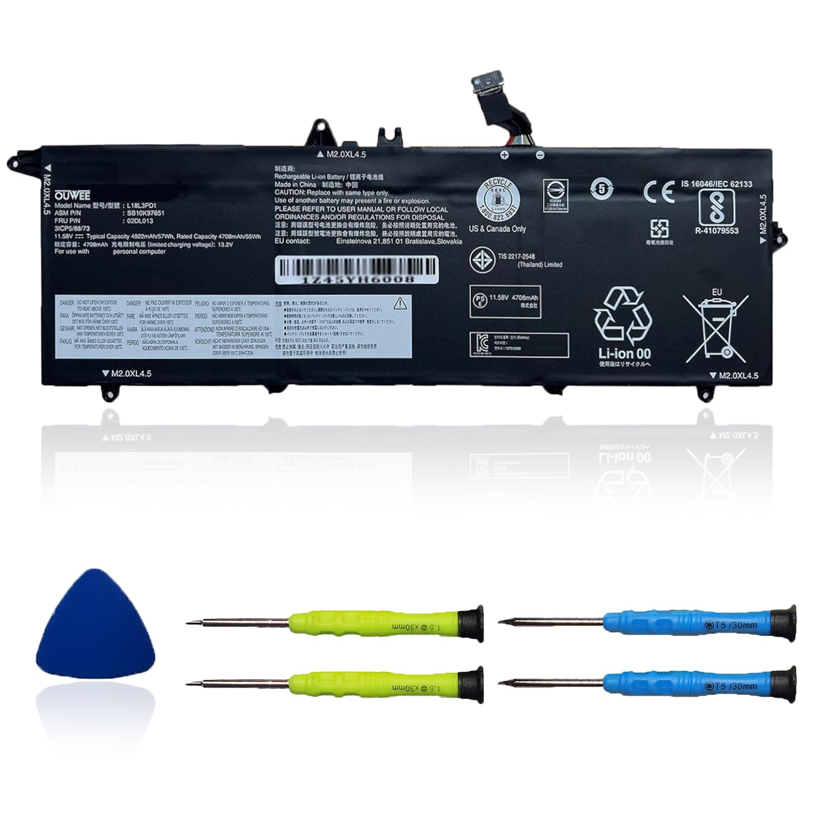 Amazon.com: OUWEE L18L3PD1 Laptop Battery Compatible with Lenovo