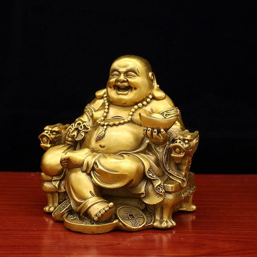 Amazon｜ZXHStore 幸せと幸福のための幸せな仏像、帝国の椅子の彫刻の