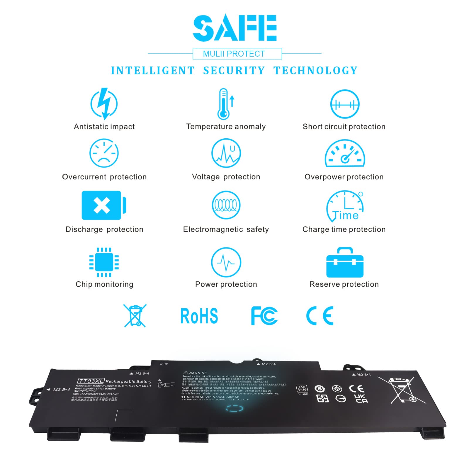 Amazon.com: TT03XL 933322-855 Laptop Battery Replacement for HP