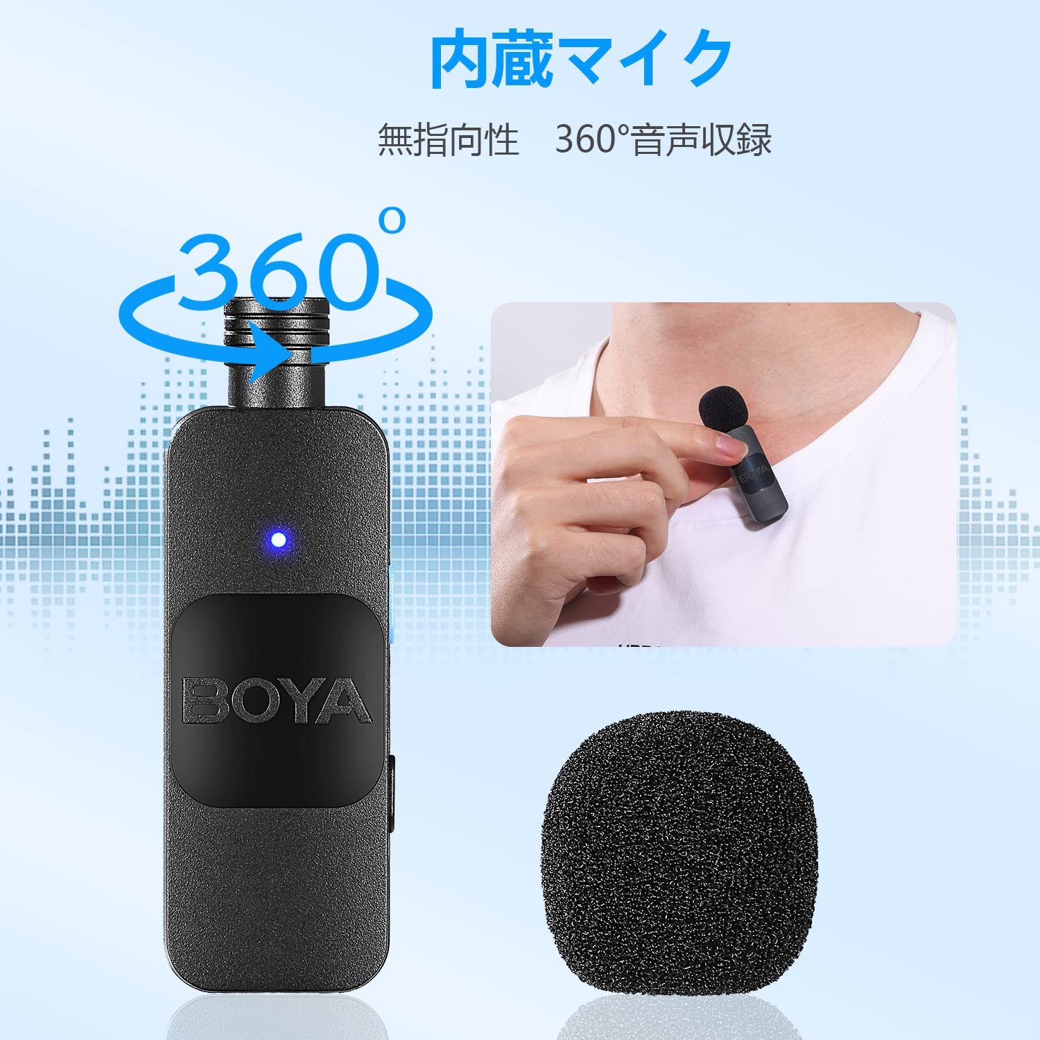Amazon.co.jp: Boya BY-V20 2.4GHzワイヤレスピンマイク360°全方向 無