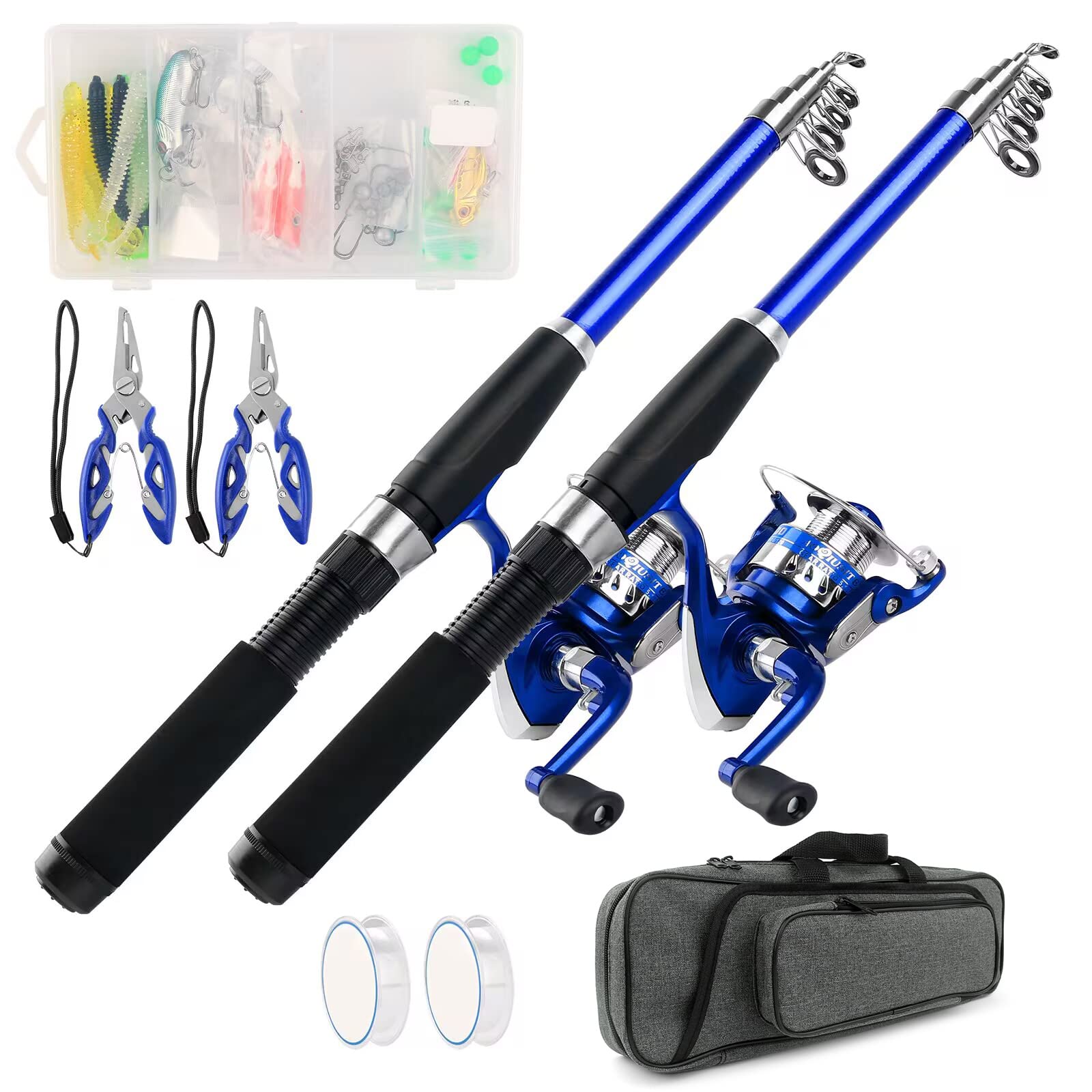 Amazon | 釣りセット 2本の2.1M釣り竿セット 初心者 ロッド・リール