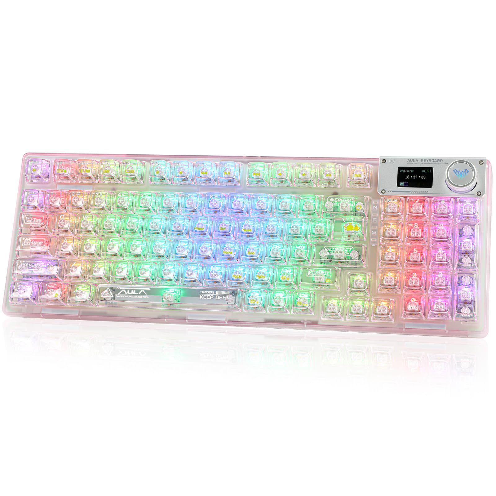 Amazon | OUSEITECH F98pro ゲーミングキーボード 透明キーボード