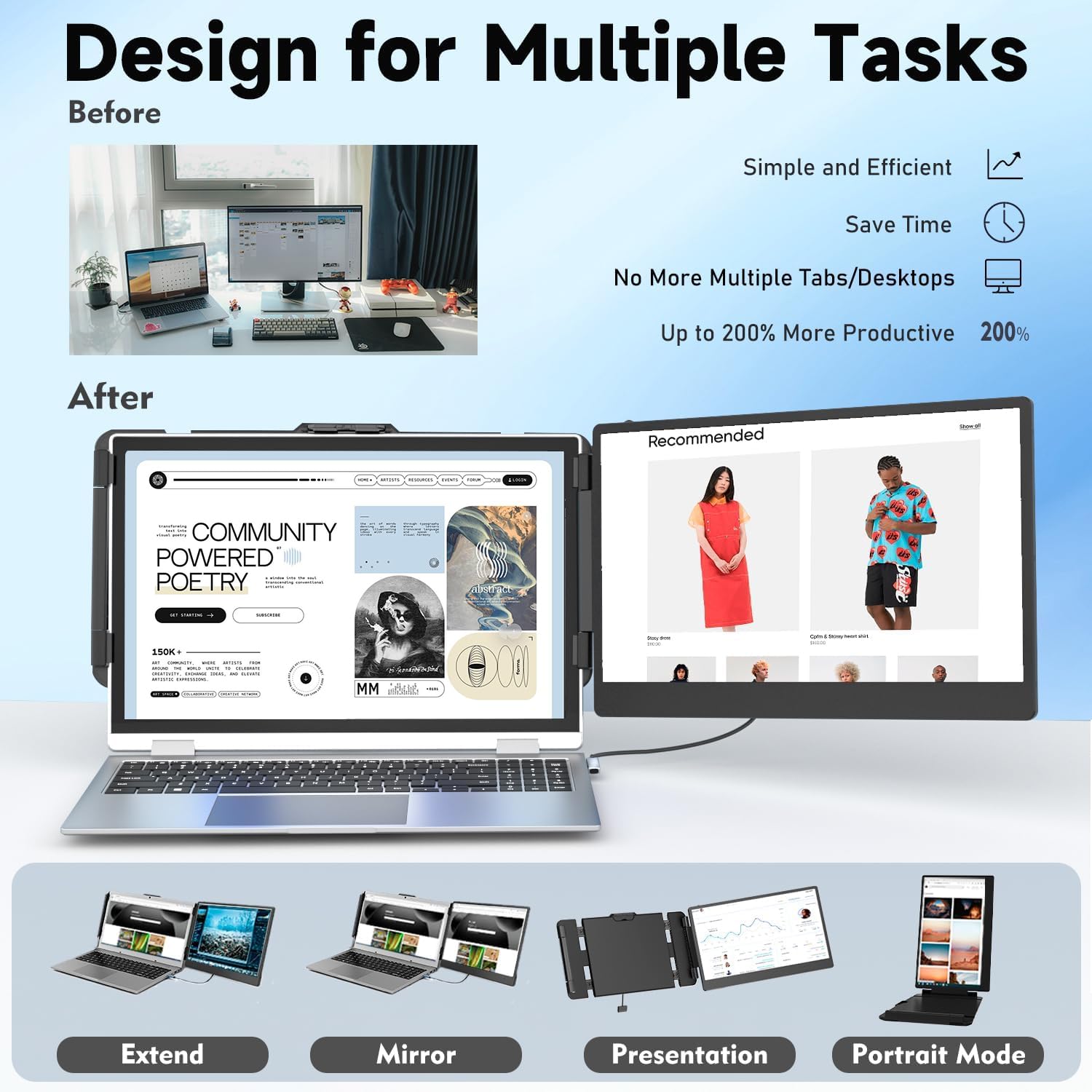 Amazon.co.jp: KEFEYA ノートパソコン画面エクステンダー 14インチ