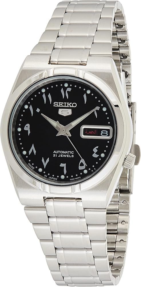Amazon.com: SEIKO 5 Automatic Black Arabic Dial Stainless Steel