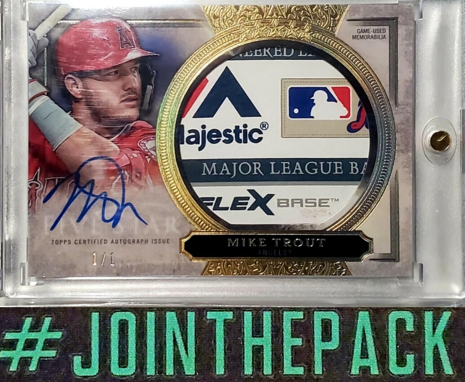 Mike Trout 2020 Topps Five Star Jumbo Mlb Logo Tag Patch Auto #1/1