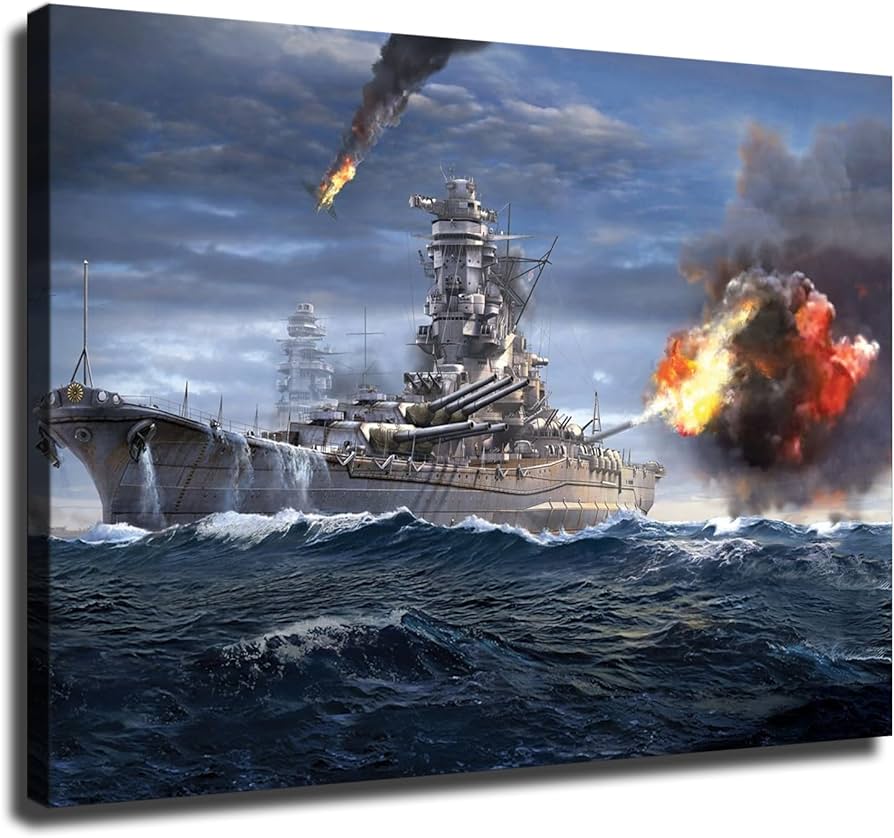 Amazon.com: ESasam Military Warships Yamato Battleship Naval