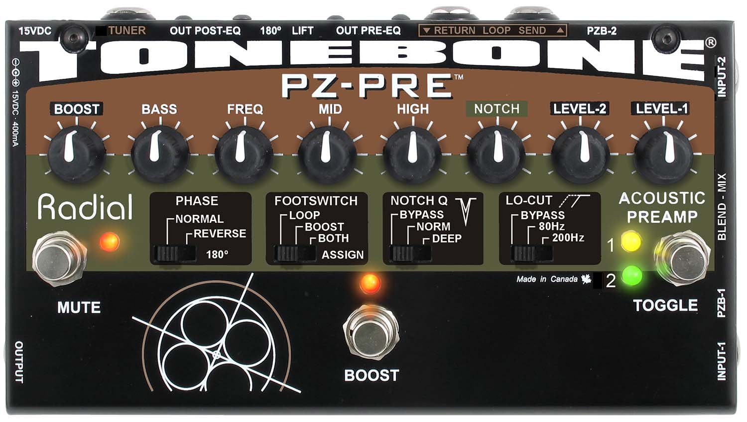 Amazon | Radial ラジアル 2CHアコースティック・プリアンプ Tonebone
