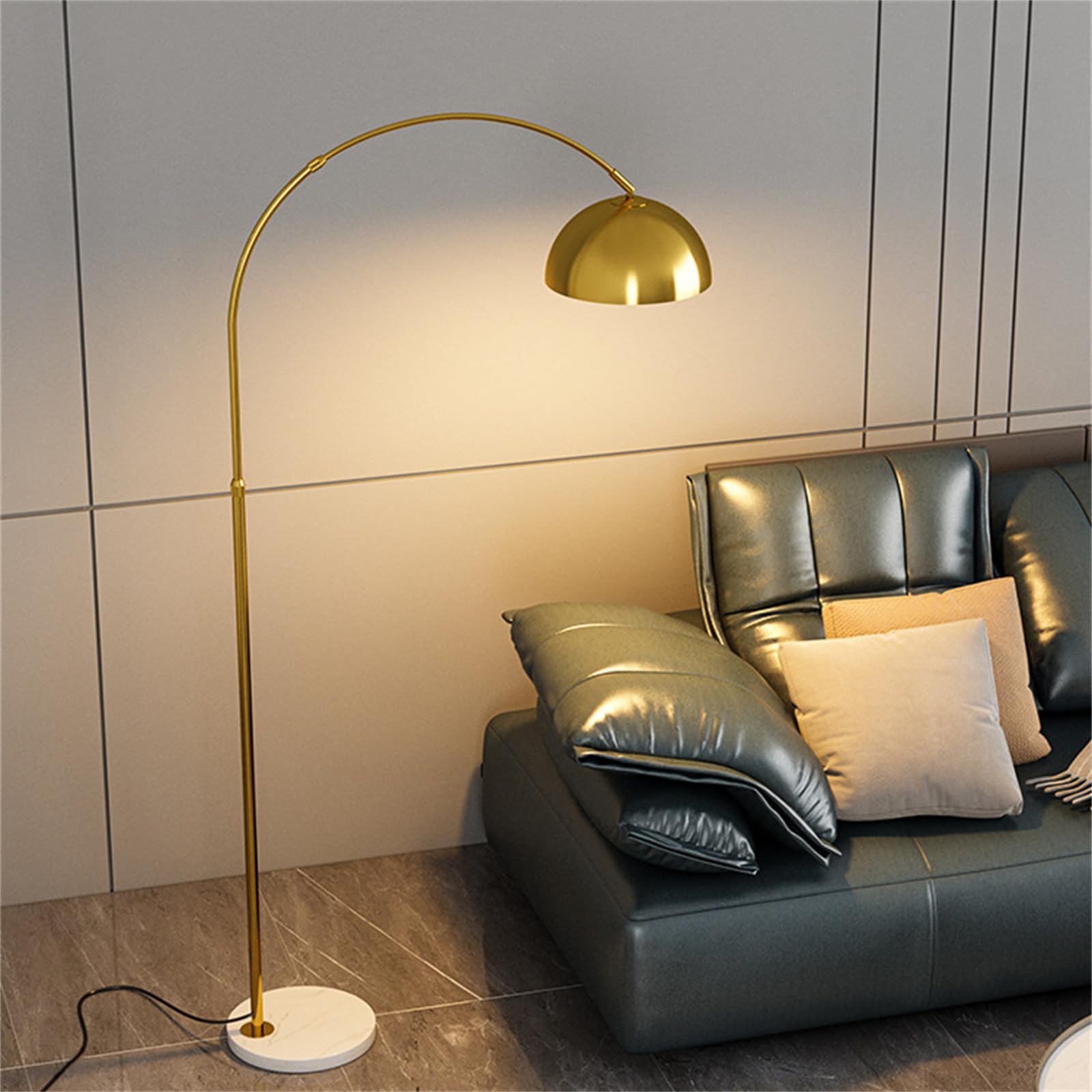 Amazon.co.jp : リビングルーム用ゴールドフロアランプ - アークフロア