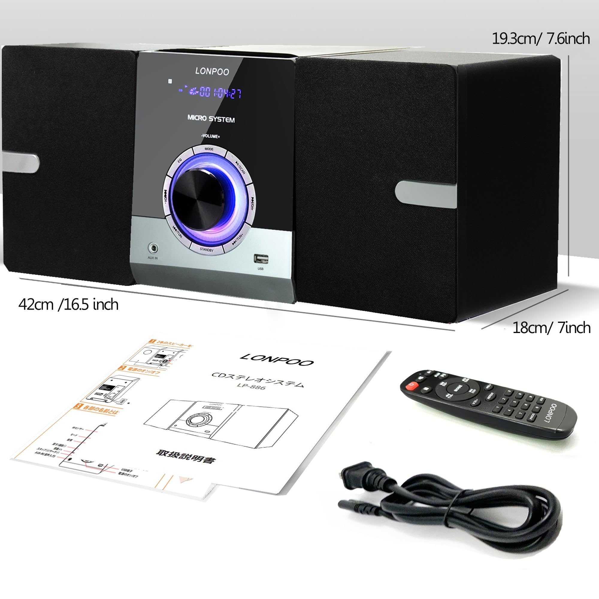 Amazon.co.jp: CDプレーヤー 30W CDステレオシステムミニコンポ FM