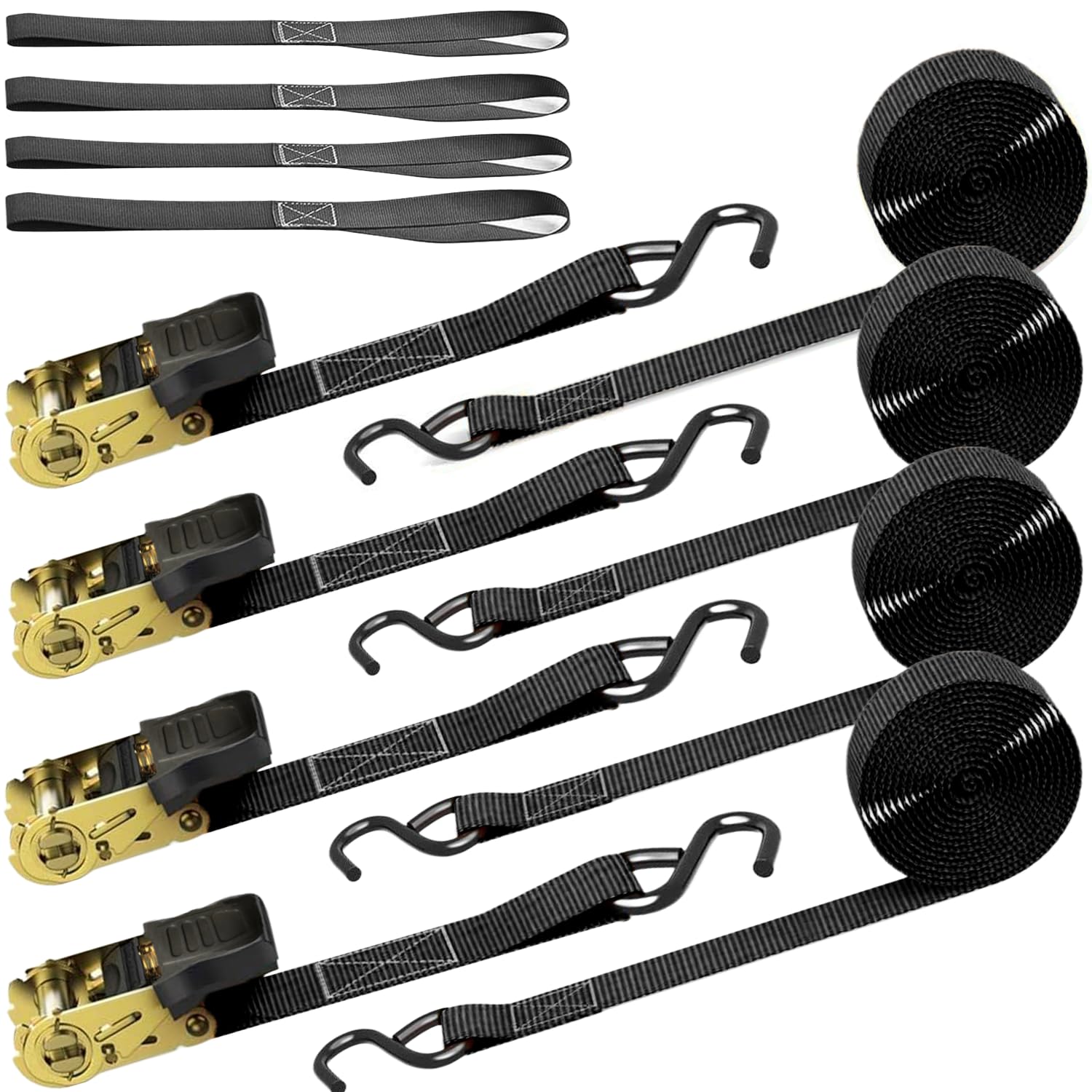 Amazon.co.jp: KOKITEAラッシングベルト黒 タイダウン ラチェット