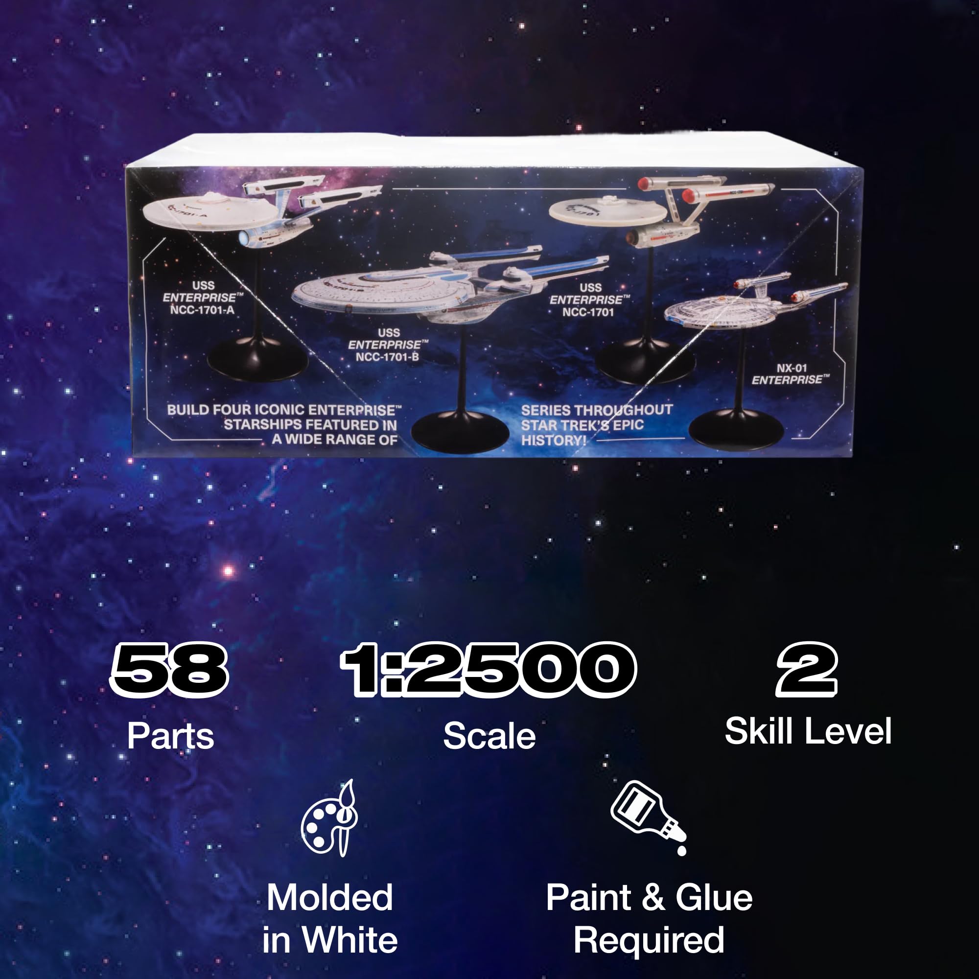 Amazon.com: AMT Star Trek U.S.S. Enterprise Four Ship Set 1:2500