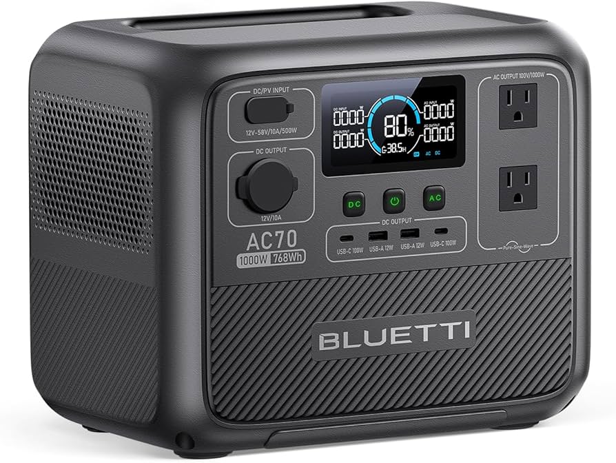 Amazon.co.jp: BLUETTI ポータブル電源 AC70 大容量768Wh AC1000W(瞬間