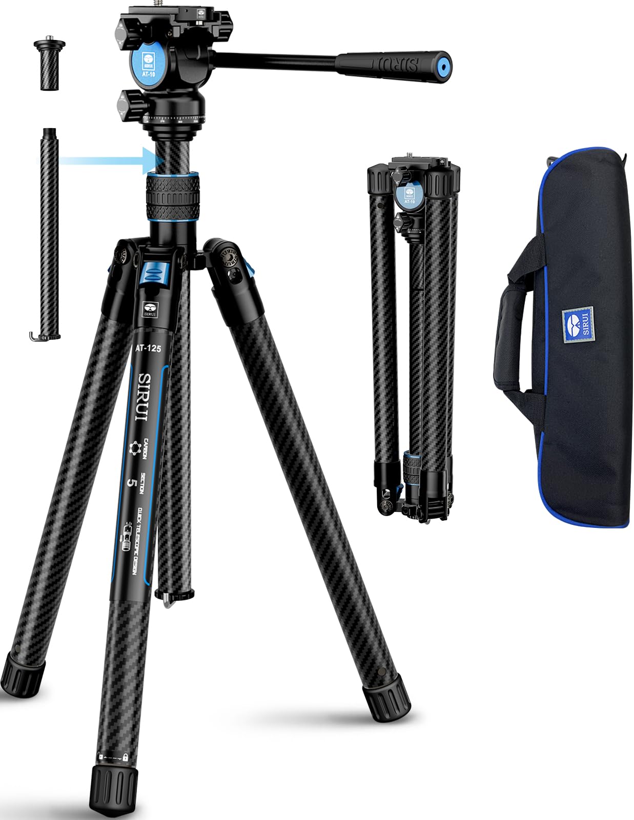 Amazon | SIRUIカーボンファイバー三脚軽量2ポンド、パノラマビデオ雲