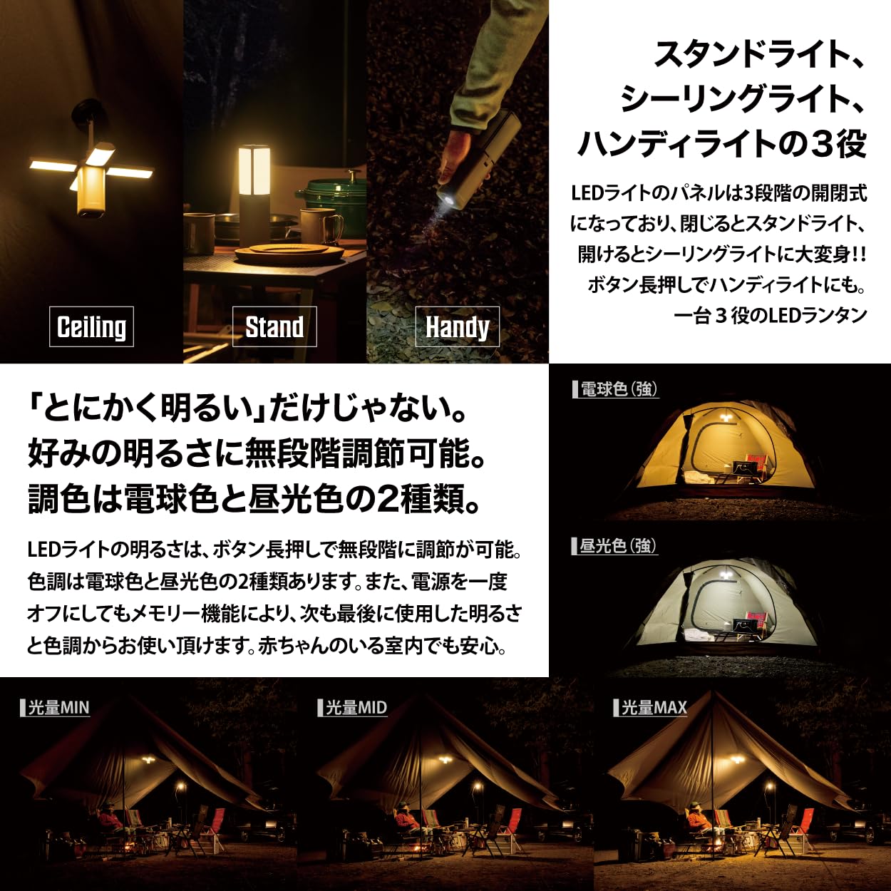 Amazon.co.jp: LACITA LEDランタン ポータブル 13,400mAh 充電式