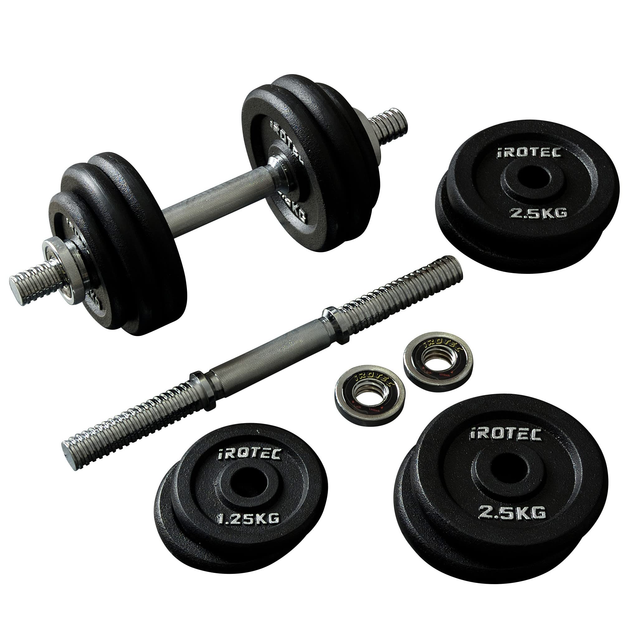 Amazon | IROTEC マットブラック アイアン ダンベル 30KGセット （片手