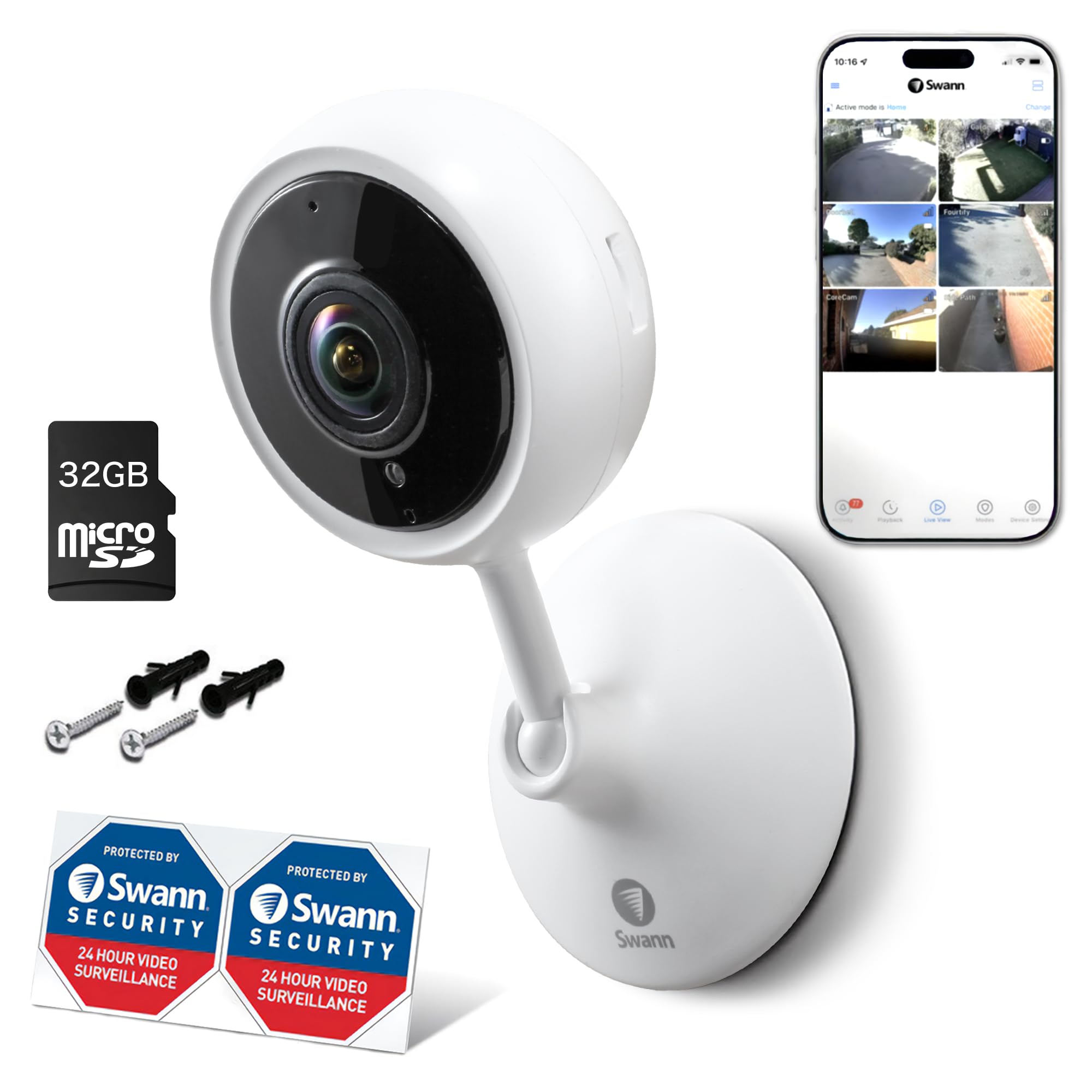 Amazon.co.jp: 【日本正規代理店】Swann 自動追跡フルHD WiFiカメラ