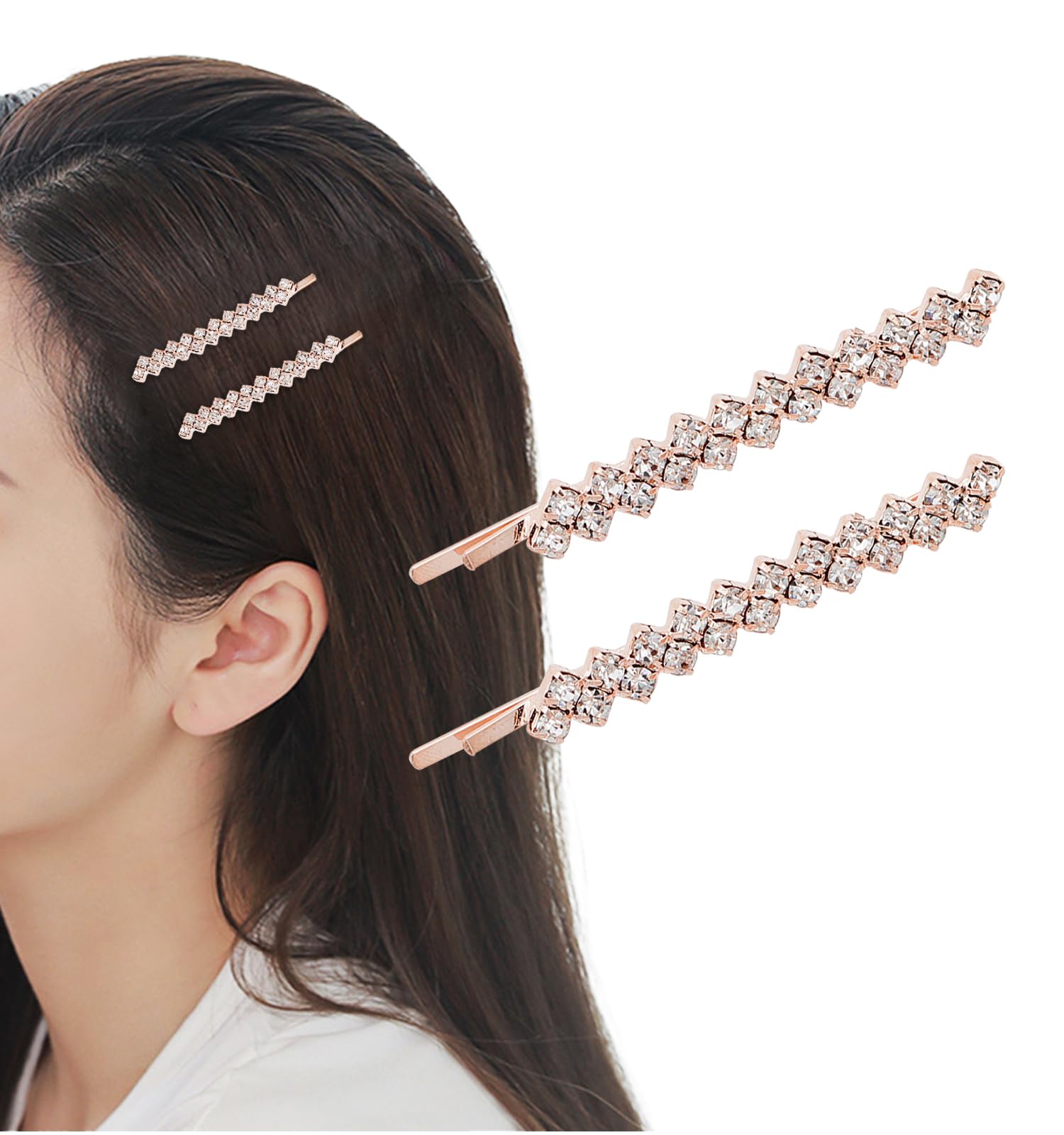 Amazon | [Herbeluemily] ヘアピン ラインストーン ビジュー 2本セット