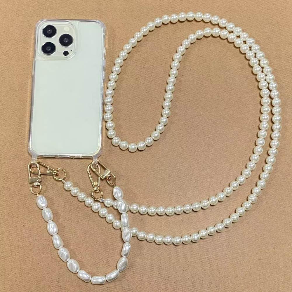 Amazon.com: YUMESS Luxury Crossbody Pearl Chain Strap Lanyard Cord