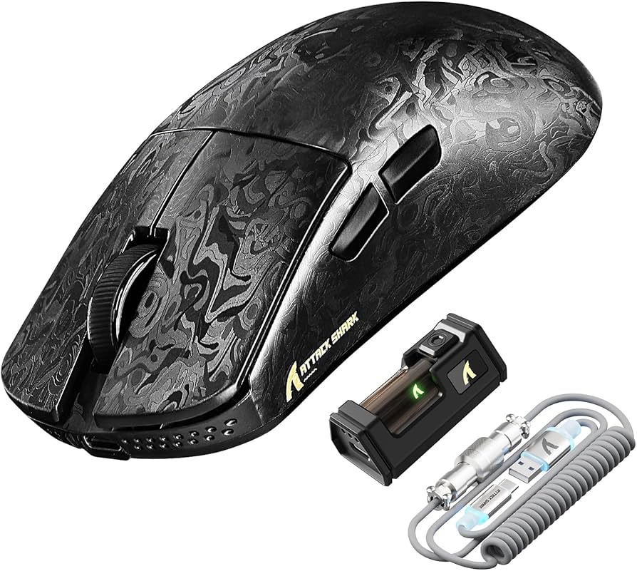 Amazon | ATTACK SHARK R11Ultra 黒羽 カーボンファイバーマウス