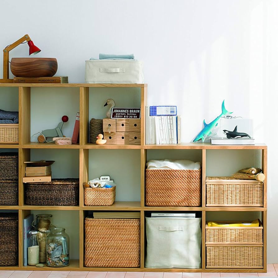 Amazon.co.jp: 無印良品 重なるラタン長方形バスケット・大 (V)約幅36