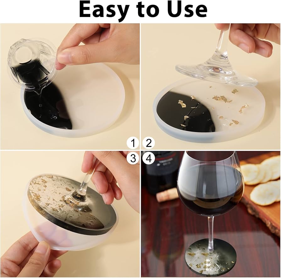 Amazon｜BABORUI ワイングラス用樹脂コースター型 4個 ラウンドワイン