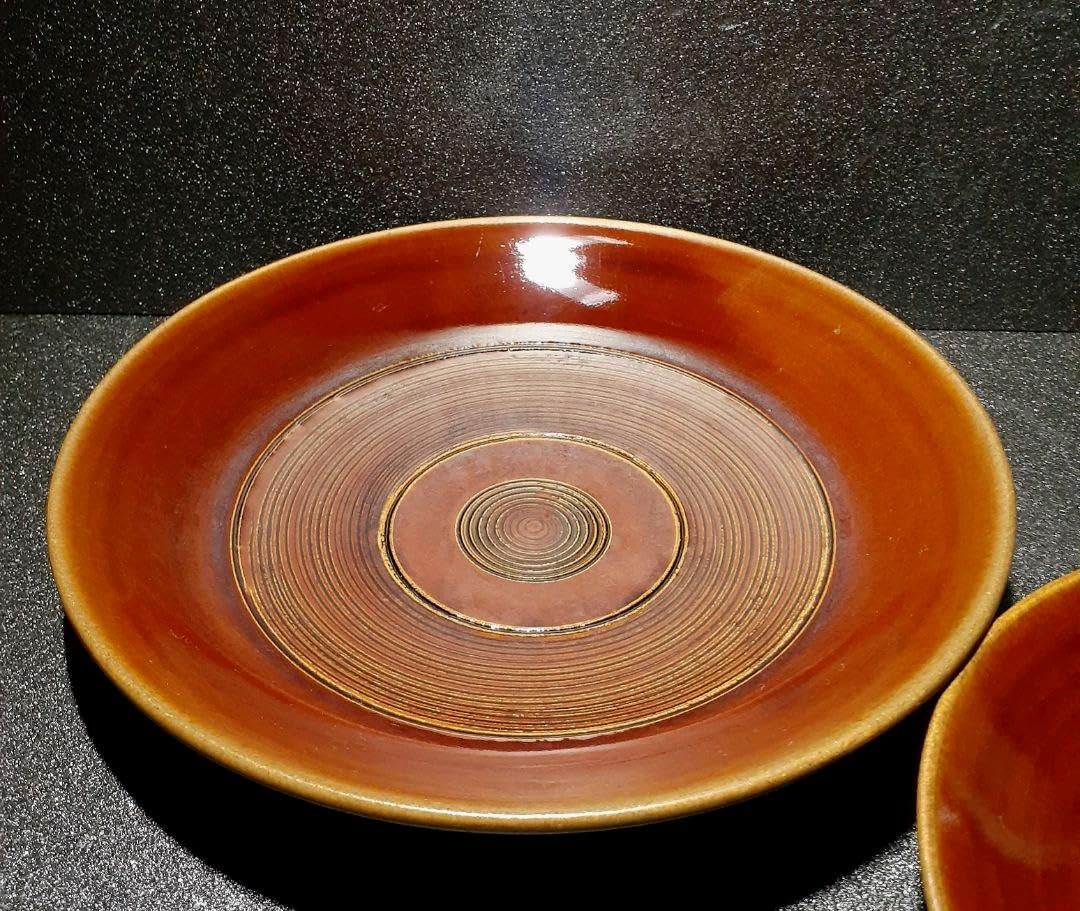 Amazon.co.jp: 大樋焼 十一代大樋長左衛門 大樋年雄銘 飴釉 菓子皿