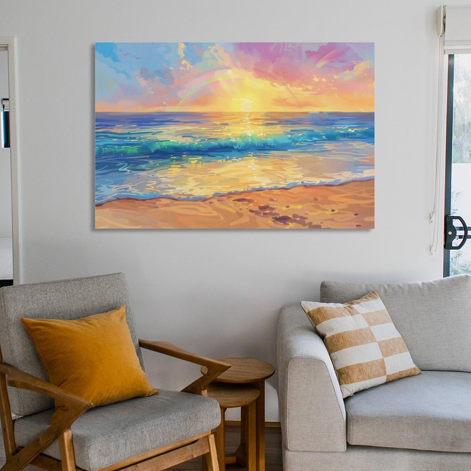 Amazon.co.jp: 絵画 美しいサンセットビーチインテリア 絵画 魅力的な