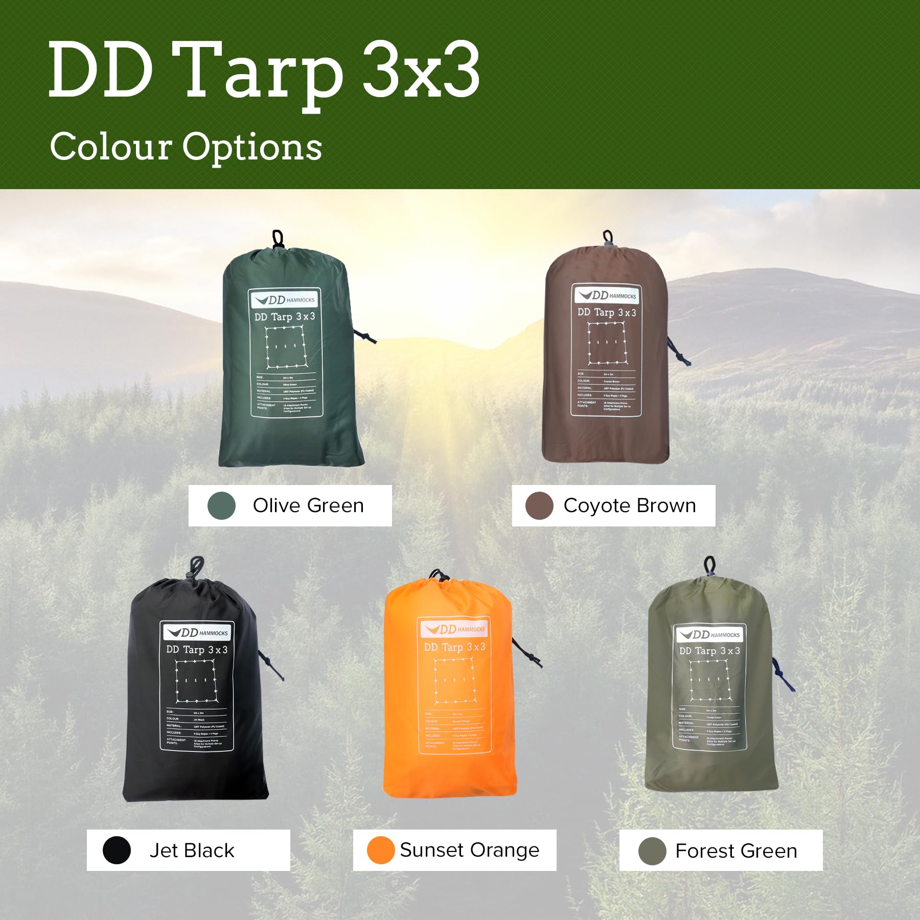 Amazon | DD Hammocks DD タープ 3×3 フォレストグリーン 日本正規品
