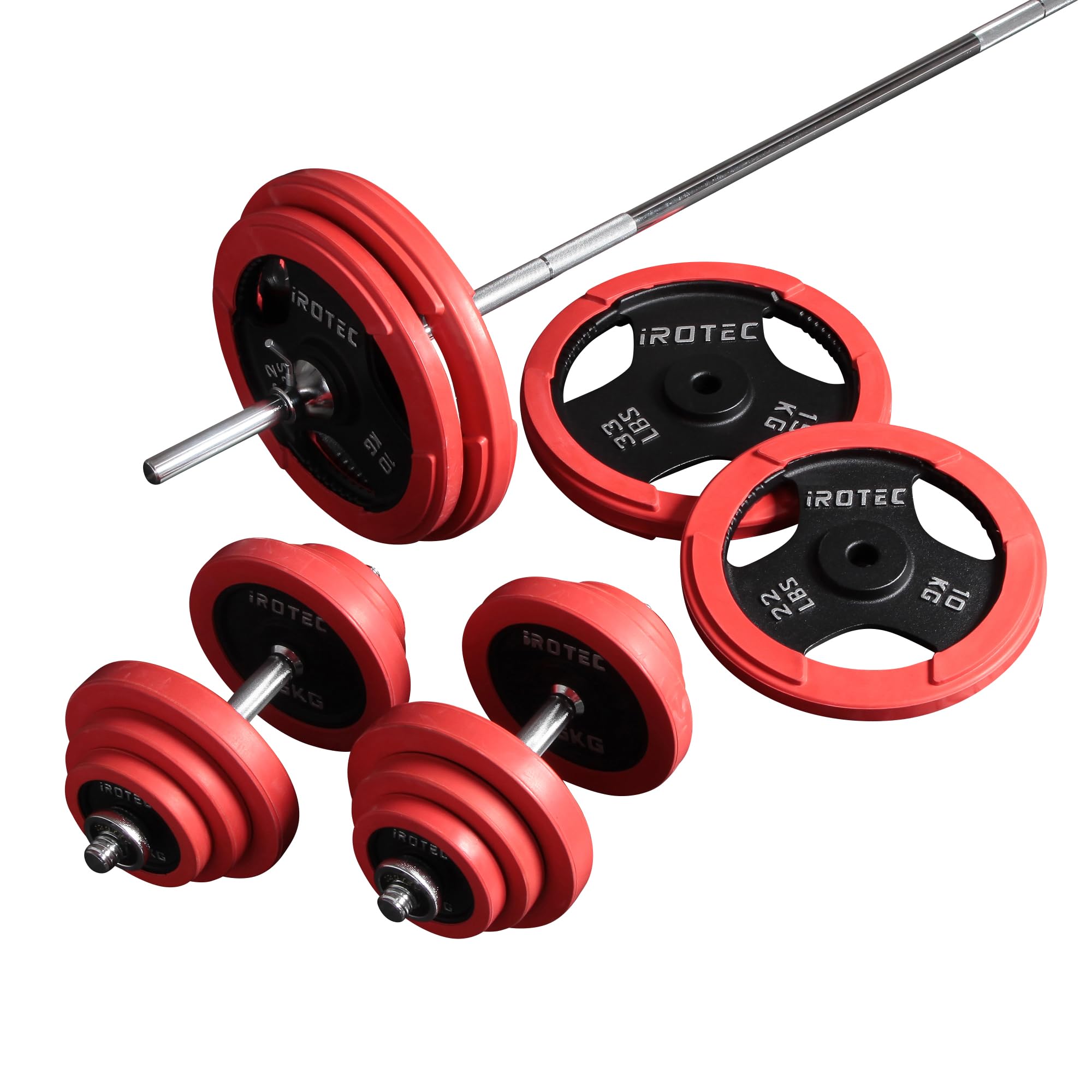 Amazon | IROTEC（アイロテック）ラバーバーベル ダンベル 100kg