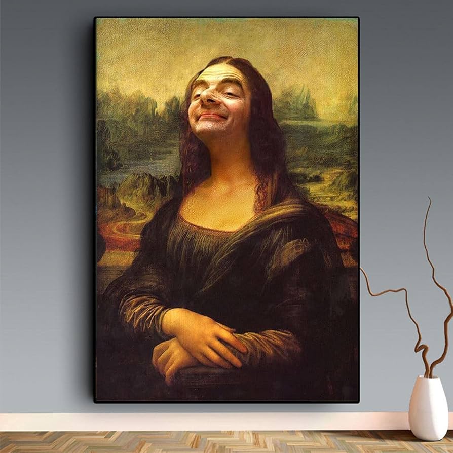 Amazon.co.jp: 面白いモナリザミスタービーンポートレートフィギュア