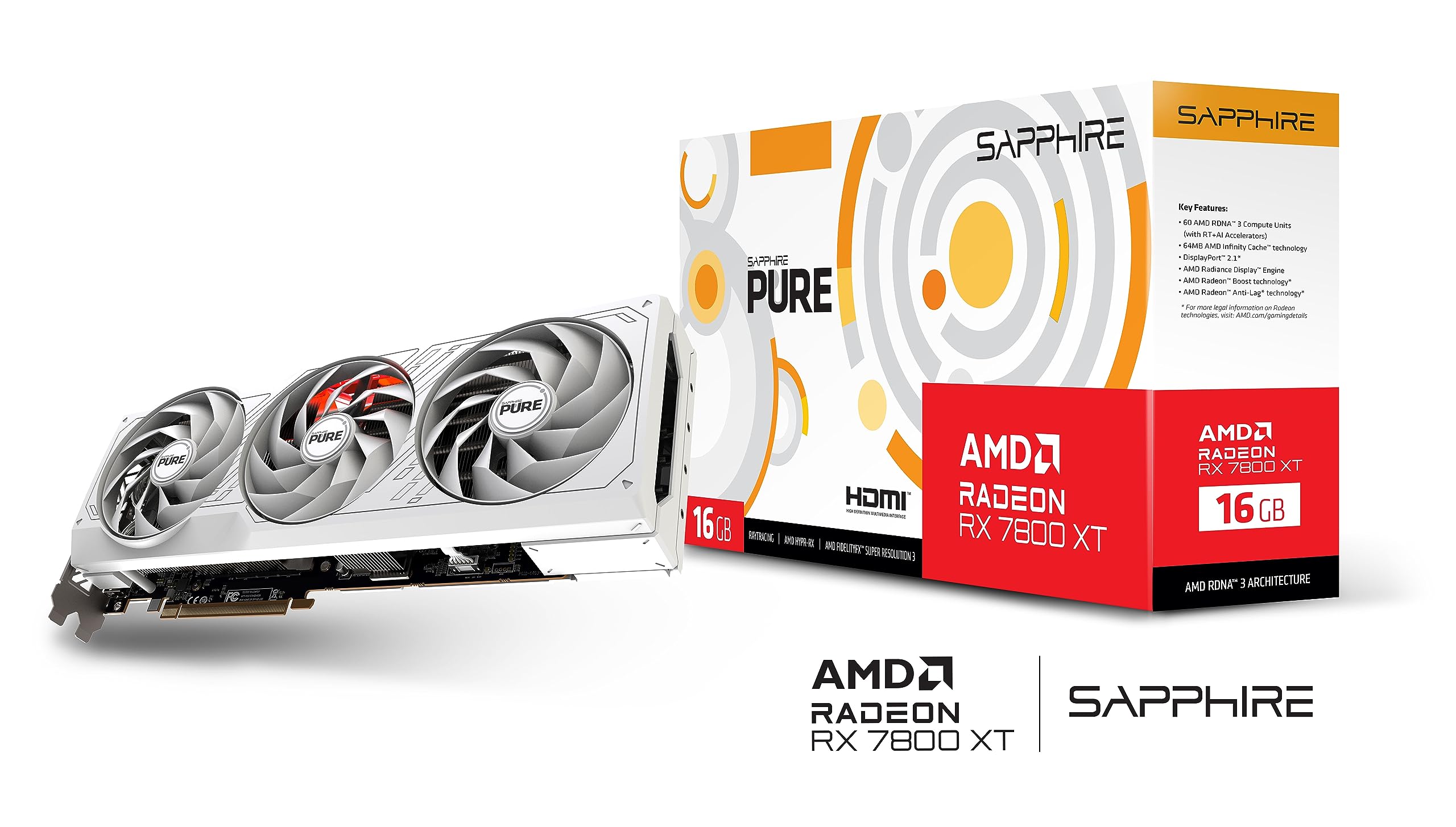 Amazon | Sapphire Pure AMD Radeon RX 7800 XT Gaming OC 16GB GDDR6