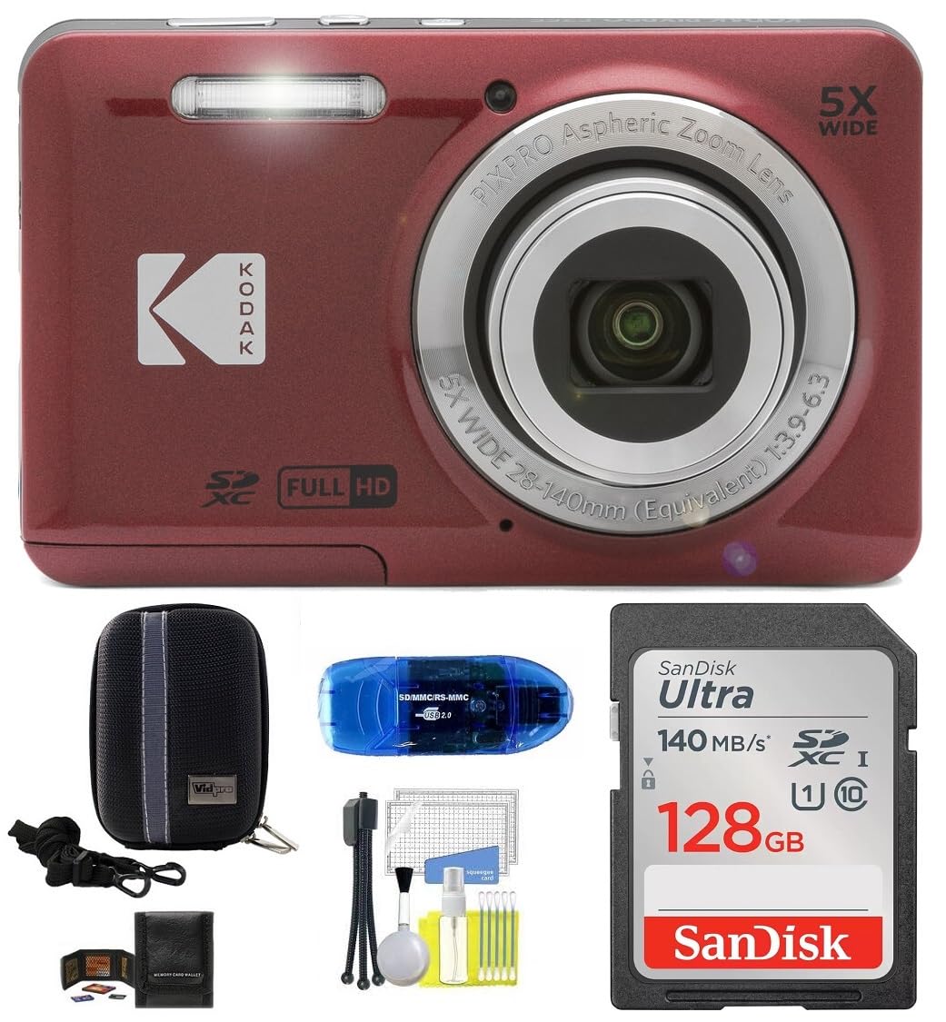 Amazon | KODAK Pixpro FZ55 デジタルカメラバンドル:SanDisk 128GB