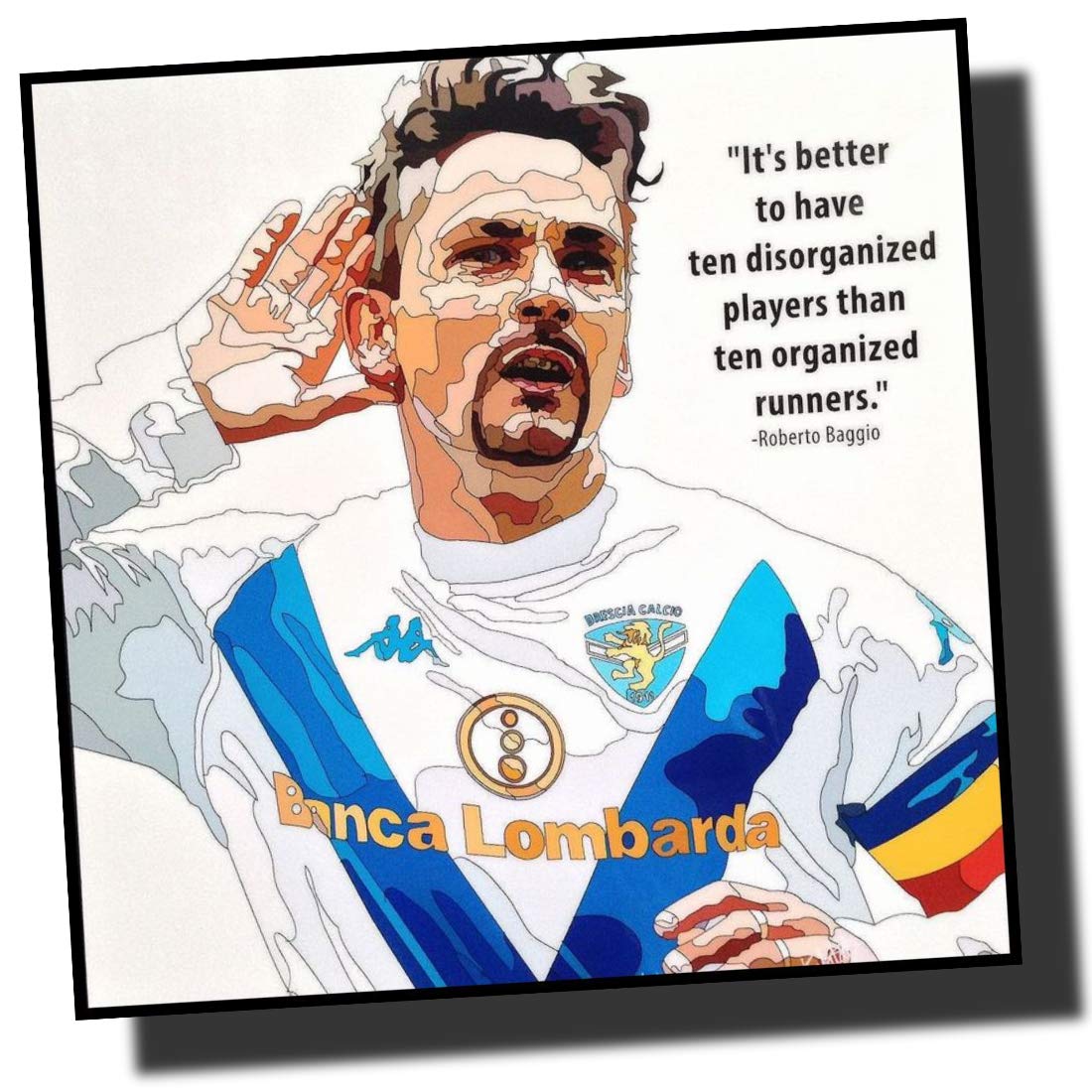 Amazon｜ロベルト・バッジョ ブレシア・カルチョ 海外サッカーアート